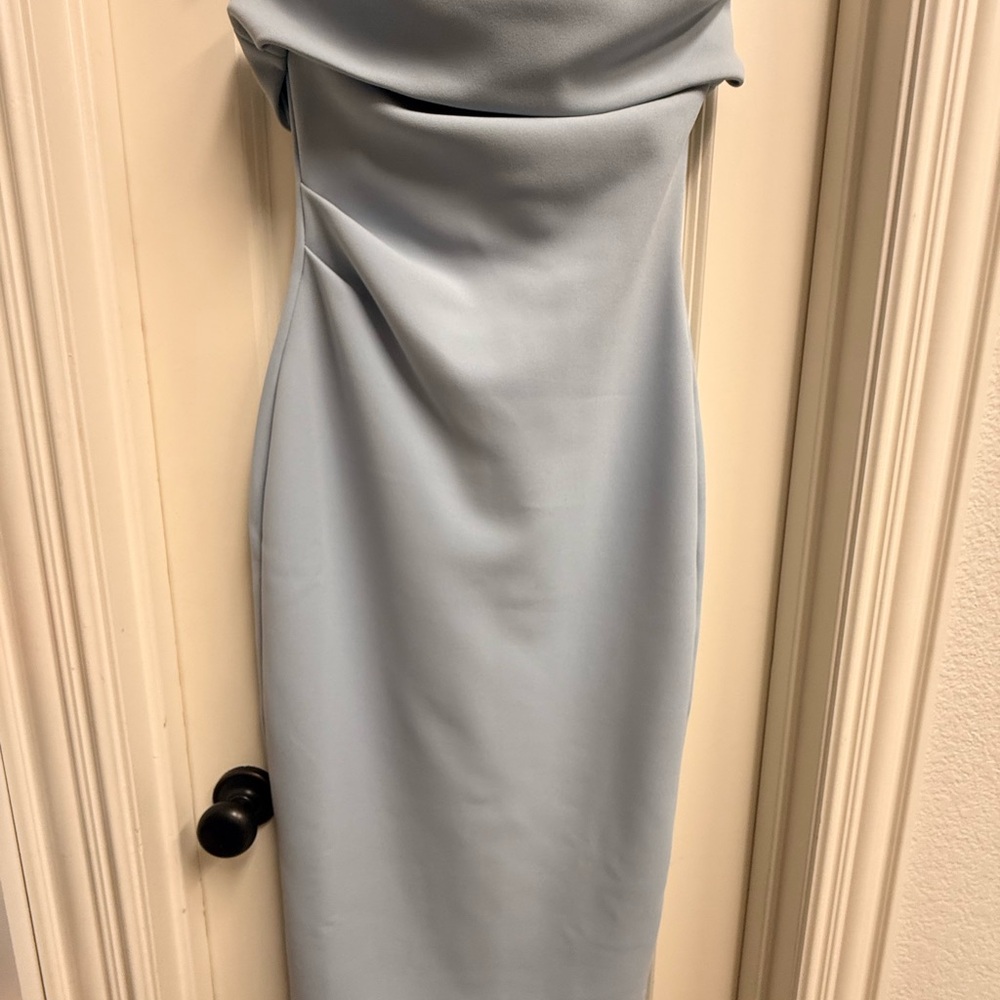 Aritzia Babaton Light Blue Figureknit Eyecatcher Dress